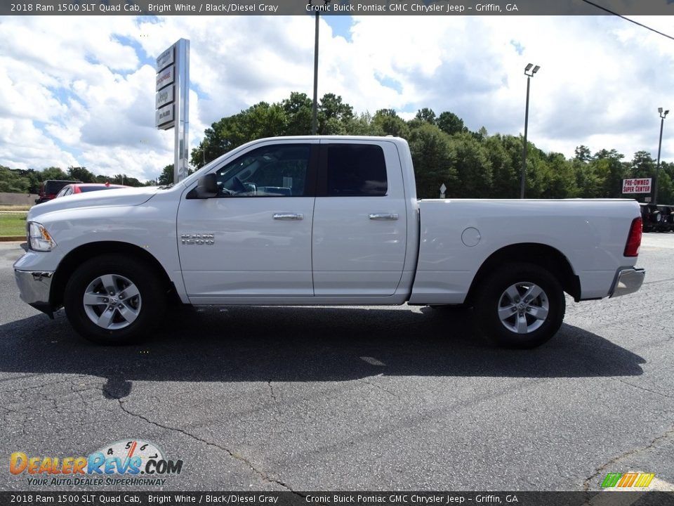 2018 Ram 1500 SLT Quad Cab Bright White / Black/Diesel Gray Photo #9