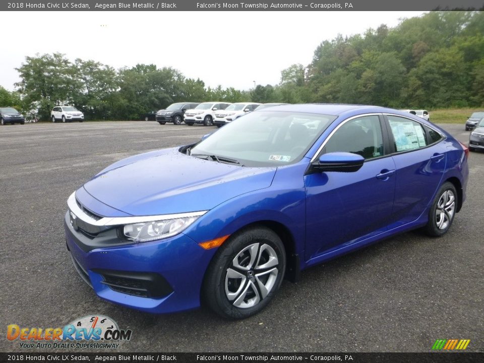 2018 Honda Civic LX Sedan Aegean Blue Metallic / Black Photo #1