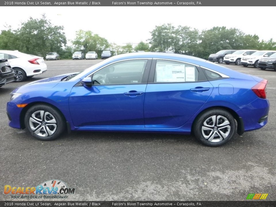 2018 Honda Civic LX Sedan Aegean Blue Metallic / Black Photo #2