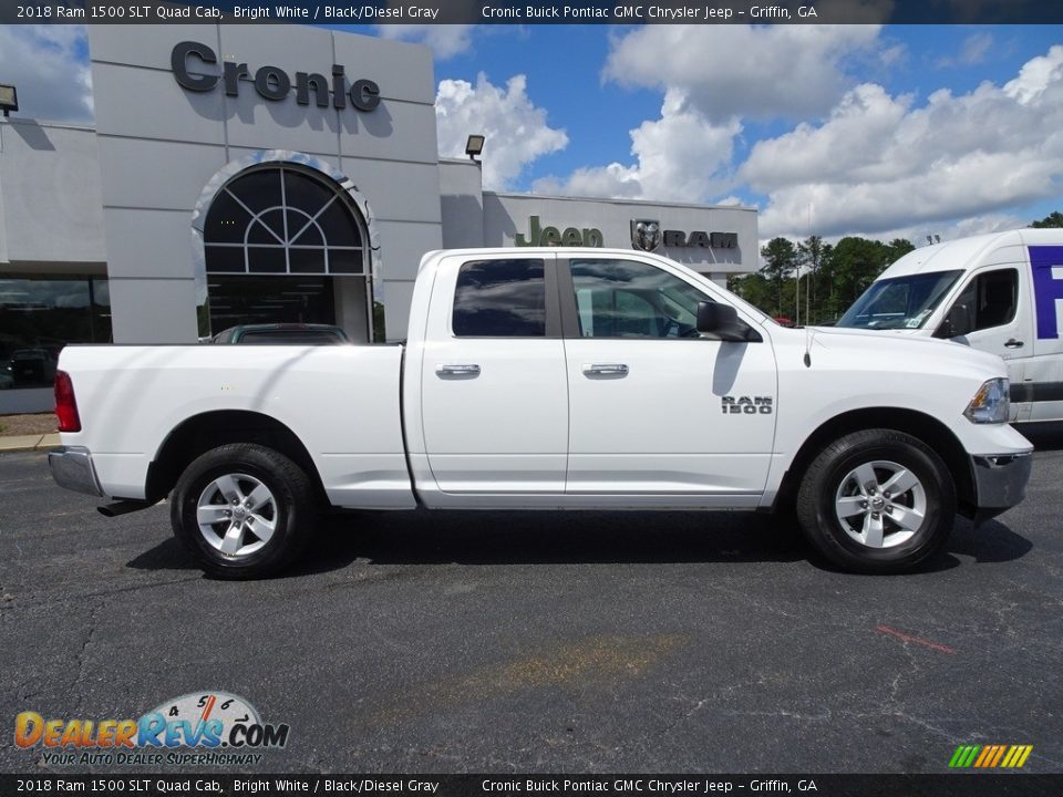 2018 Ram 1500 SLT Quad Cab Bright White / Black/Diesel Gray Photo #13