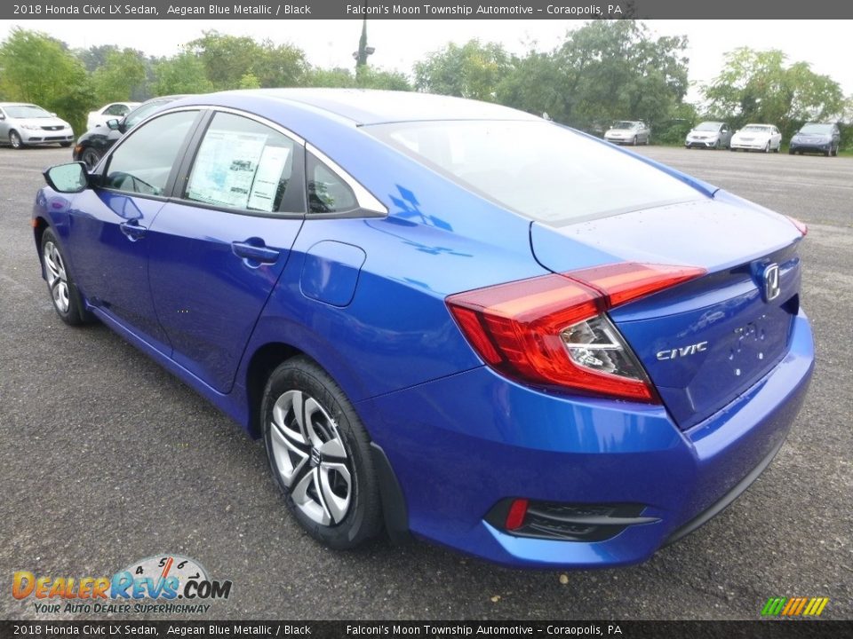 2018 Honda Civic LX Sedan Aegean Blue Metallic / Black Photo #3