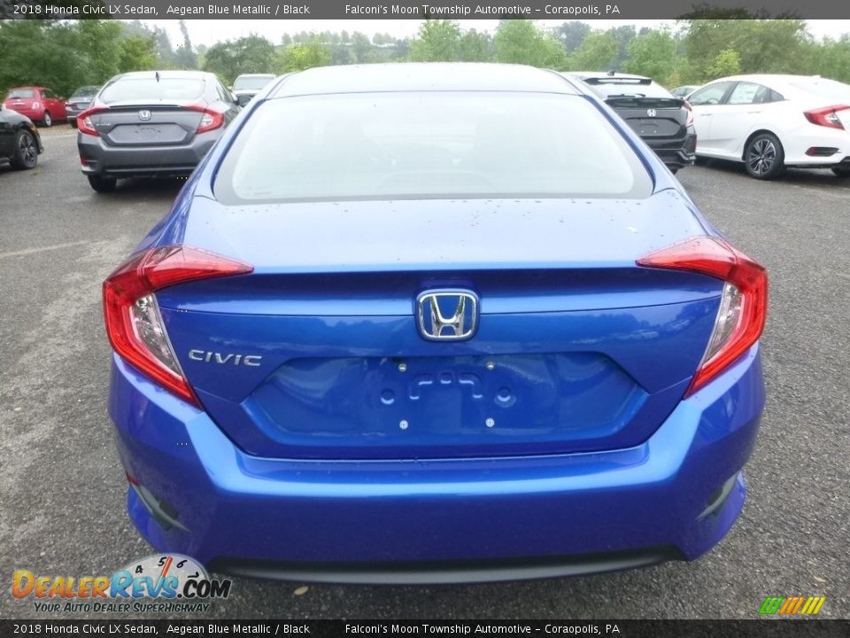 2018 Honda Civic LX Sedan Aegean Blue Metallic / Black Photo #4