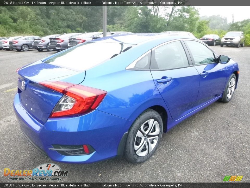 2018 Honda Civic LX Sedan Aegean Blue Metallic / Black Photo #5