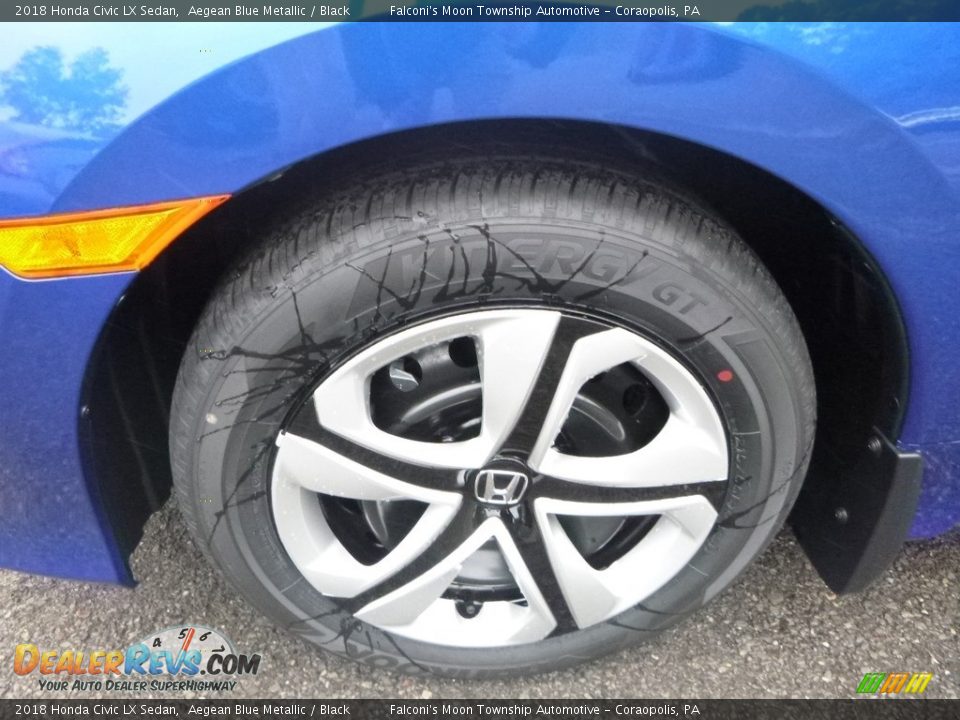 2018 Honda Civic LX Sedan Aegean Blue Metallic / Black Photo #8