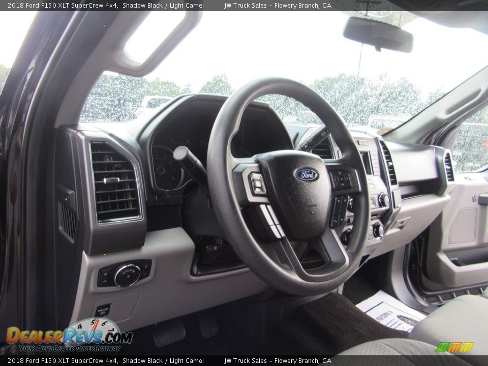 2018 Ford F150 XLT SuperCrew 4x4 Shadow Black / Light Camel Photo #20
