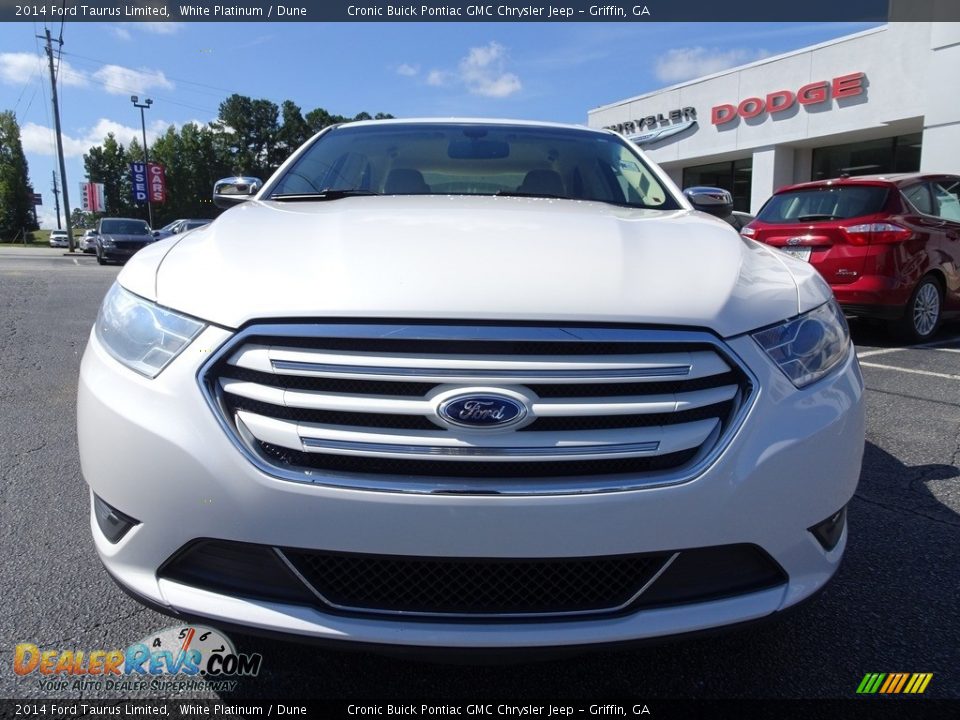 2014 Ford Taurus Limited White Platinum / Dune Photo #2