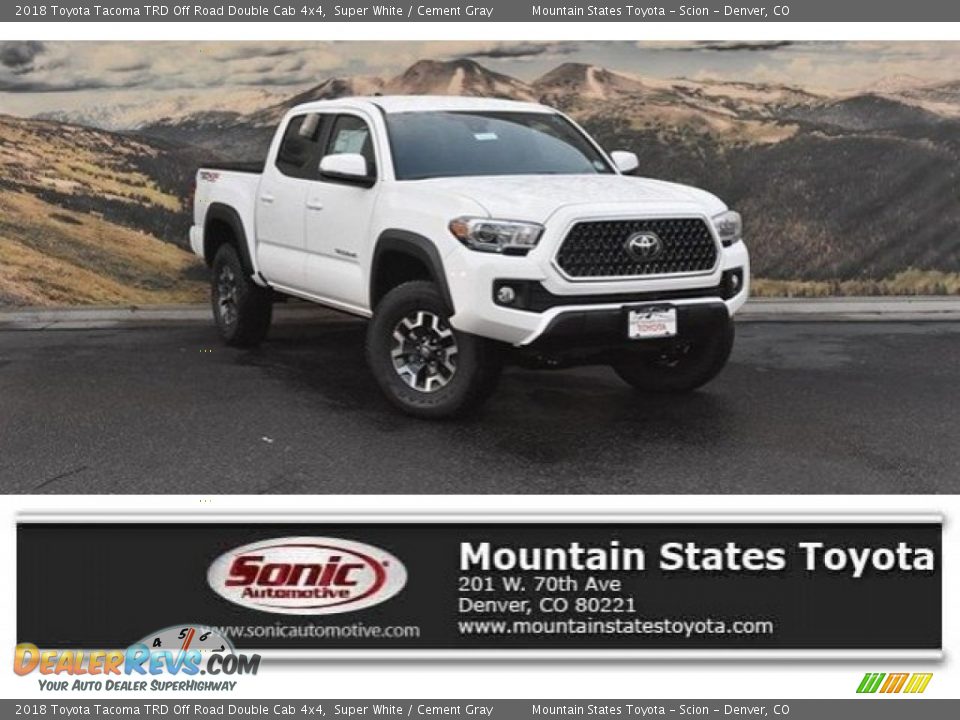 2018 Toyota Tacoma TRD Off Road Double Cab 4x4 Super White / Cement Gray Photo #1