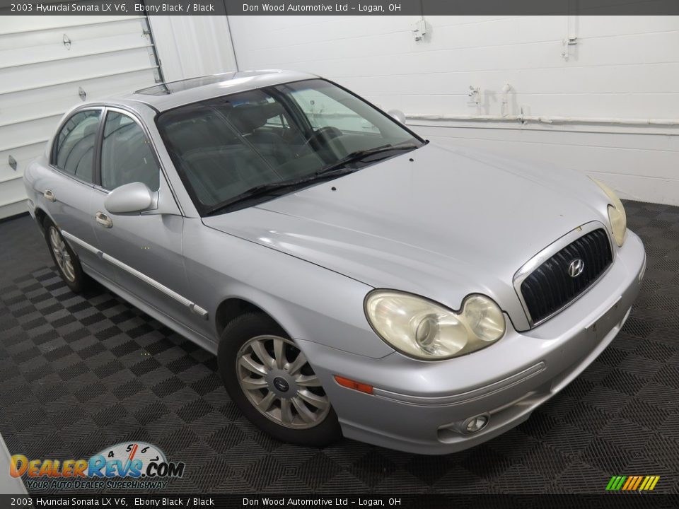 2003 Hyundai Sonata LX V6 Ebony Black / Black Photo #3