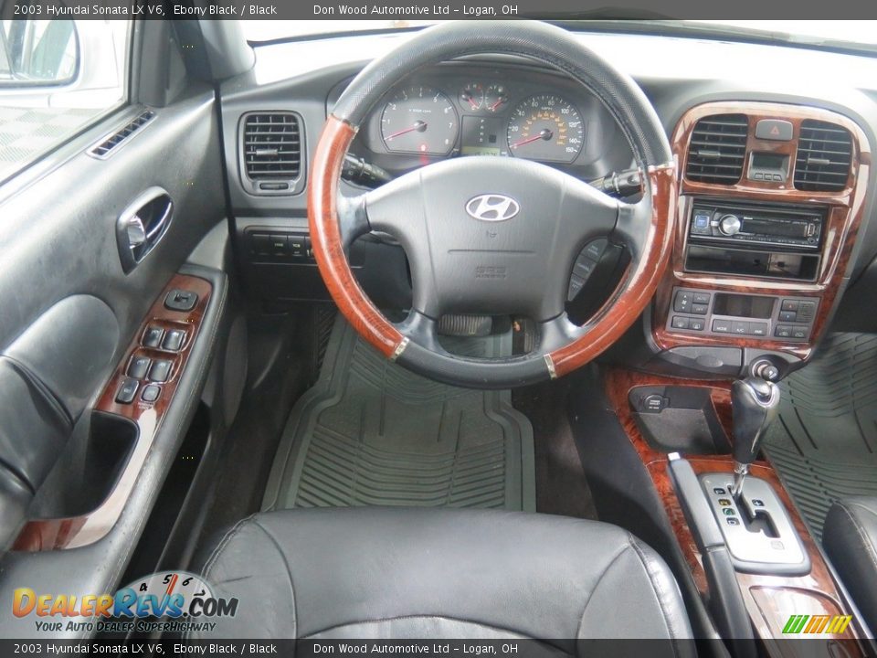 2003 Hyundai Sonata LX V6 Ebony Black / Black Photo #12