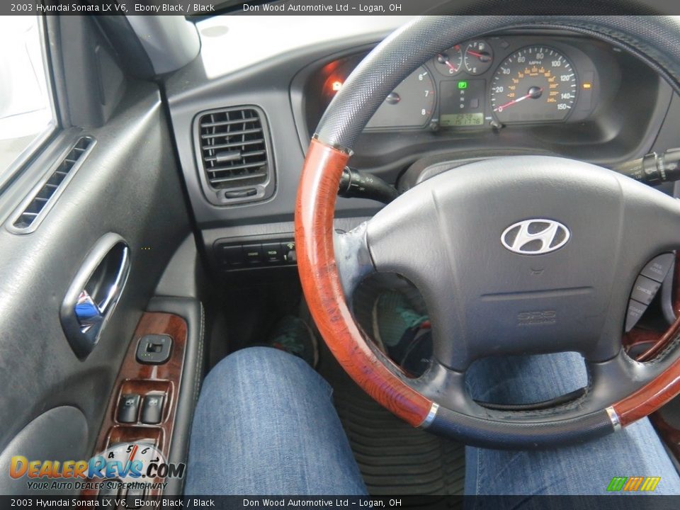 2003 Hyundai Sonata LX V6 Ebony Black / Black Photo #13