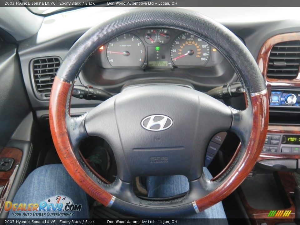 2003 Hyundai Sonata LX V6 Ebony Black / Black Photo #14