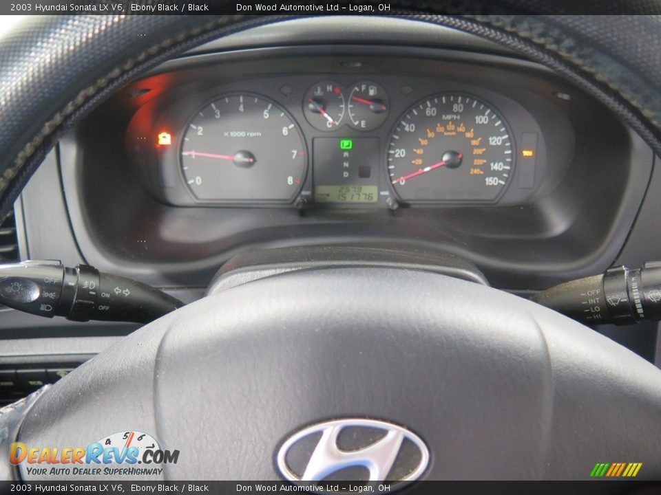 2003 Hyundai Sonata LX V6 Ebony Black / Black Photo #16