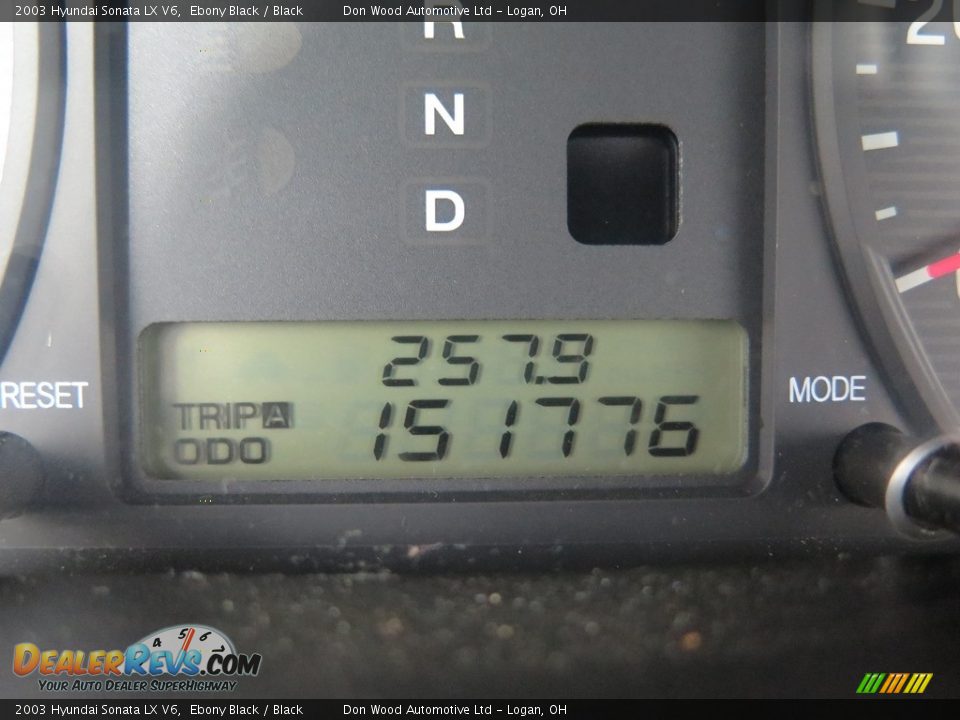 2003 Hyundai Sonata LX V6 Ebony Black / Black Photo #17