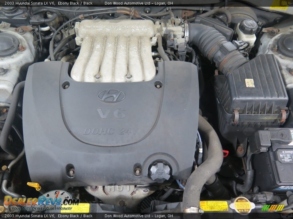 2003 Hyundai Sonata LX V6 Ebony Black / Black Photo #26