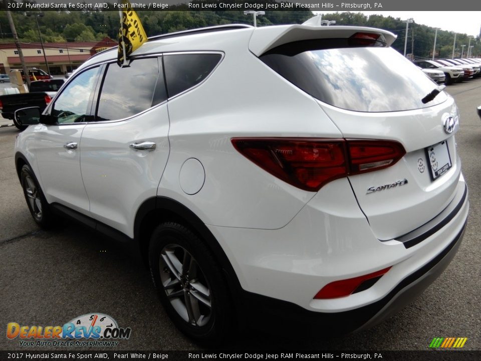 2017 Hyundai Santa Fe Sport AWD Pearl White / Beige Photo #3