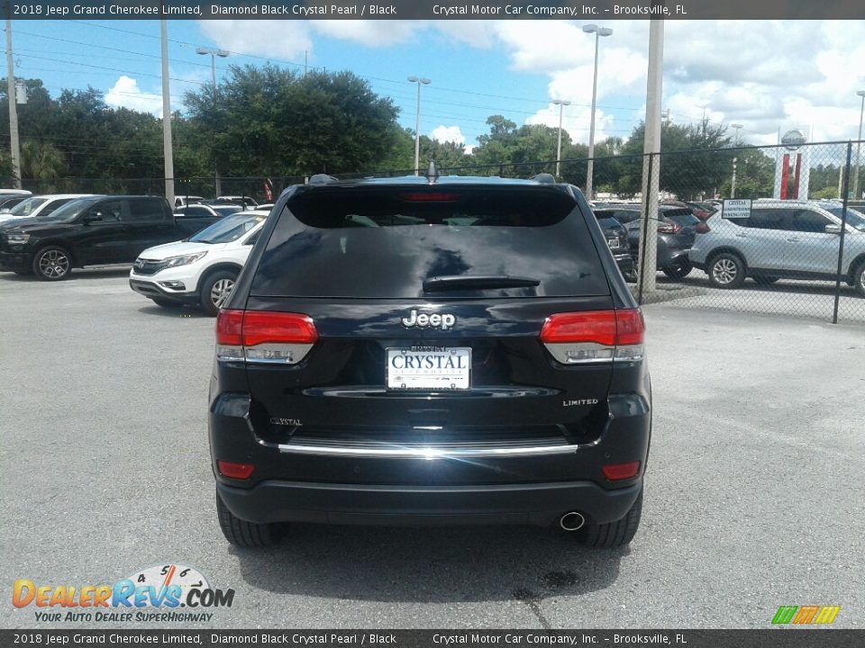2018 Jeep Grand Cherokee Limited Diamond Black Crystal Pearl / Black Photo #4