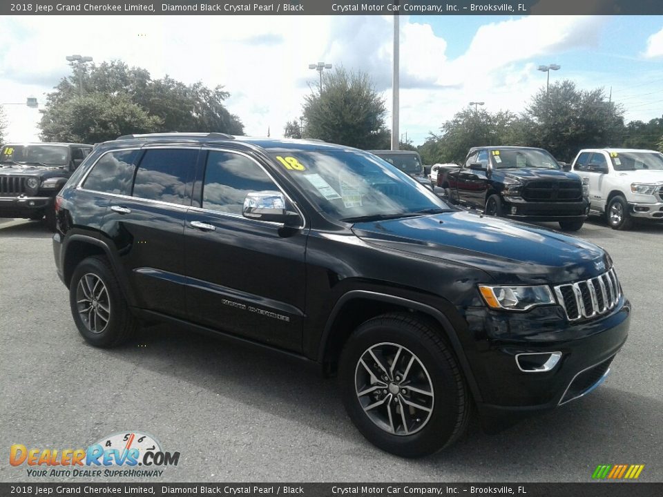 2018 Jeep Grand Cherokee Limited Diamond Black Crystal Pearl / Black Photo #7