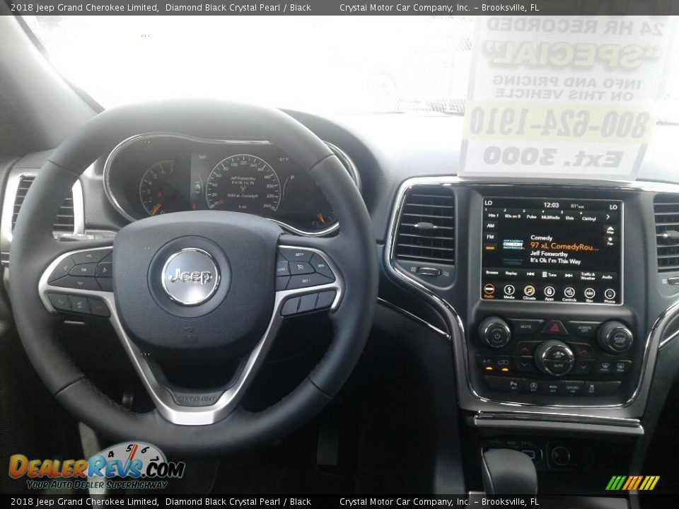 2018 Jeep Grand Cherokee Limited Diamond Black Crystal Pearl / Black Photo #13