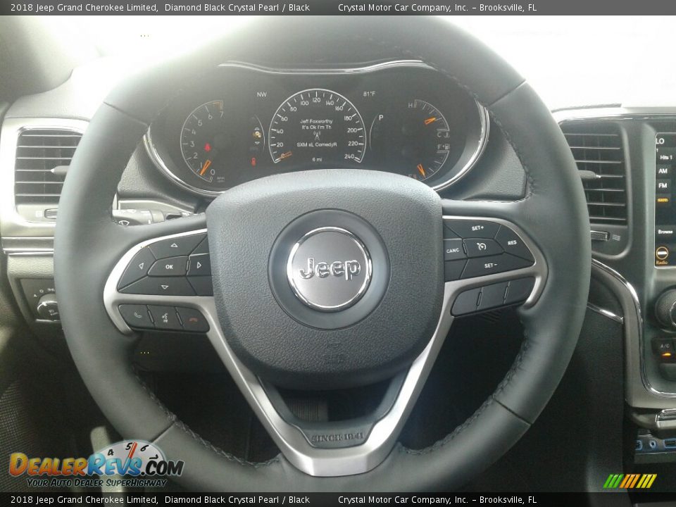 2018 Jeep Grand Cherokee Limited Diamond Black Crystal Pearl / Black Photo #14