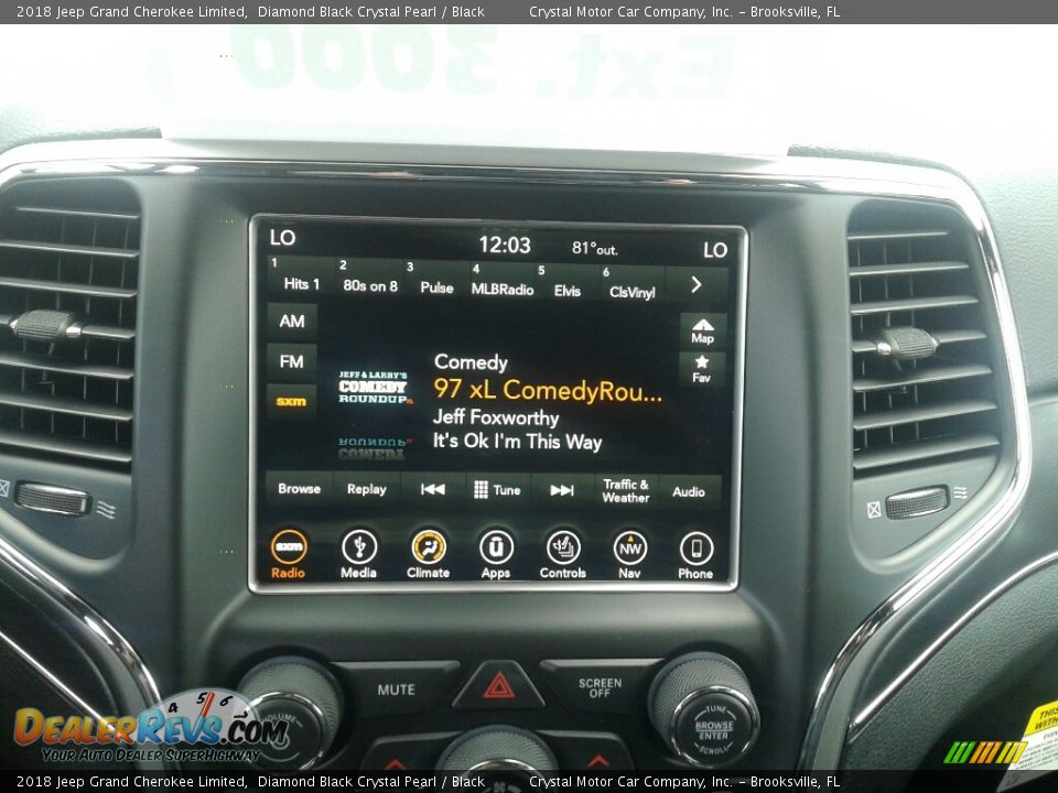 2018 Jeep Grand Cherokee Limited Diamond Black Crystal Pearl / Black Photo #15