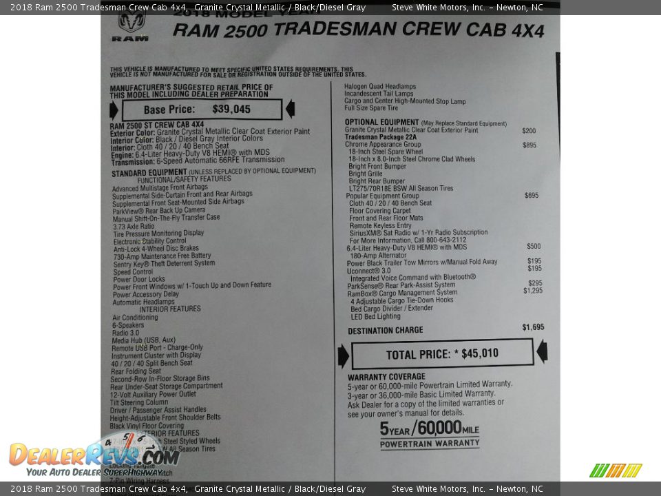 2018 Ram 2500 Tradesman Crew Cab 4x4 Granite Crystal Metallic / Black/Diesel Gray Photo #30