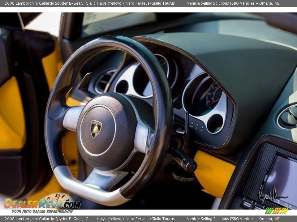 2008 Lamborghini Gallardo Spyder E-Gear Giallo Halys (Yellow) / Nero Perseus/Giallo Taurus Photo #4