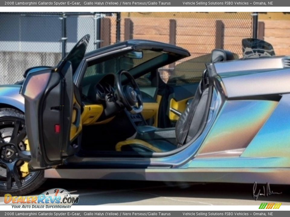 2008 Lamborghini Gallardo Spyder E-Gear Giallo Halys (Yellow) / Nero Perseus/Giallo Taurus Photo #5