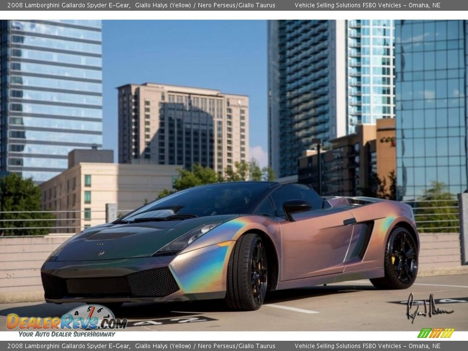 2008 Lamborghini Gallardo Spyder E-Gear Giallo Halys (Yellow) / Nero Perseus/Giallo Taurus Photo #6
