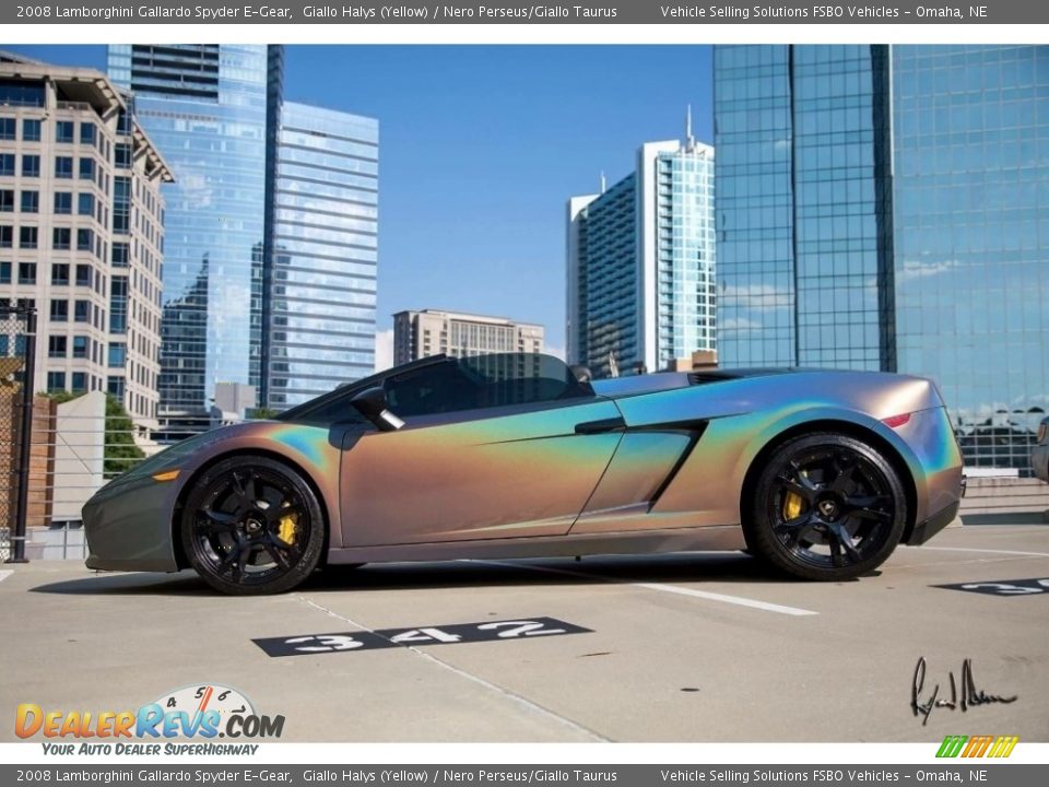 2008 Lamborghini Gallardo Spyder E-Gear Giallo Halys (Yellow) / Nero Perseus/Giallo Taurus Photo #7