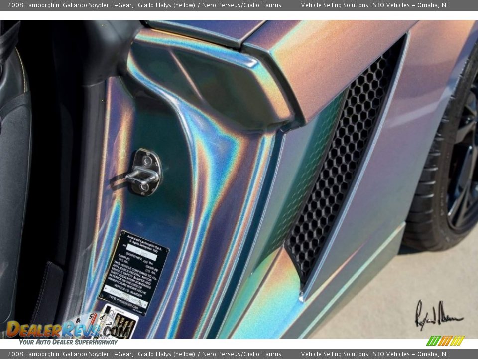 2008 Lamborghini Gallardo Spyder E-Gear Giallo Halys (Yellow) / Nero Perseus/Giallo Taurus Photo #10