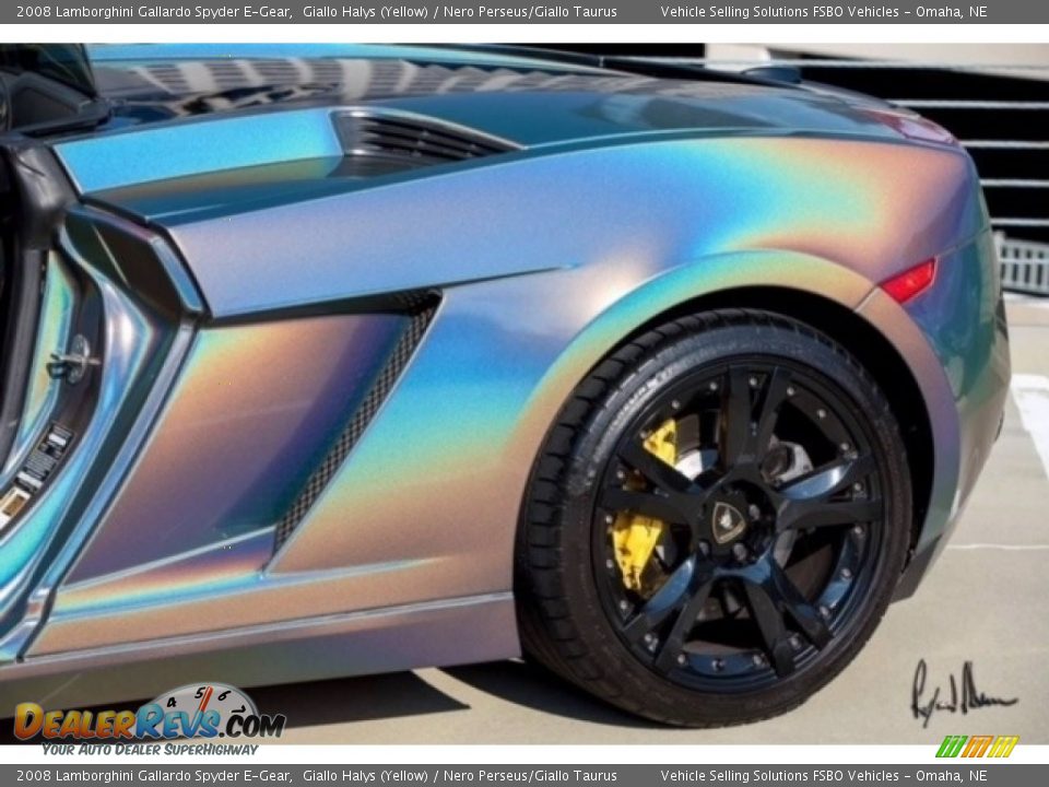 2008 Lamborghini Gallardo Spyder E-Gear Giallo Halys (Yellow) / Nero Perseus/Giallo Taurus Photo #11
