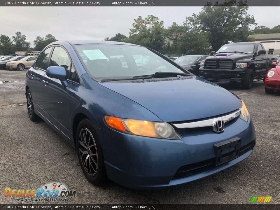 2007 Honda Civic LX Sedan Atomic Blue Metallic / Gray Photo #8