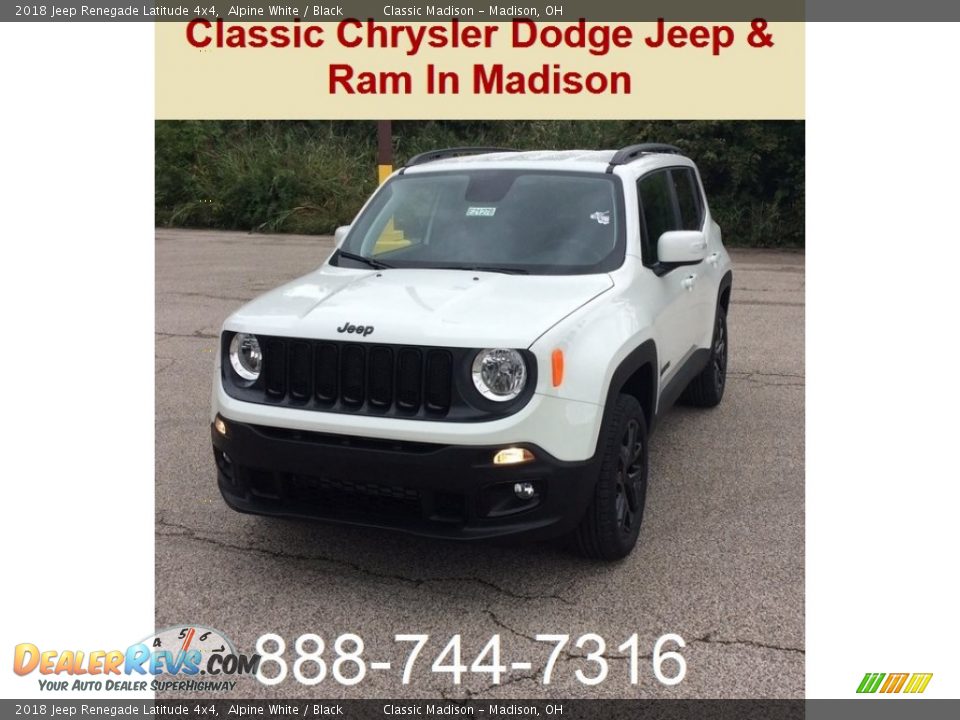 2018 Jeep Renegade Latitude 4x4 Alpine White / Black Photo #1