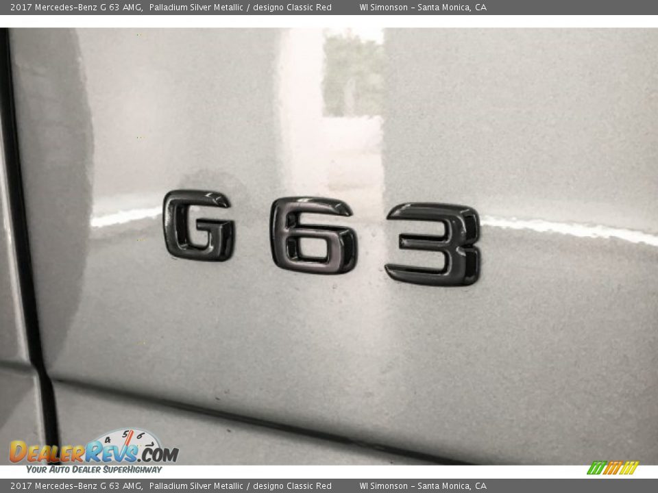 2017 Mercedes-Benz G 63 AMG Palladium Silver Metallic / designo Classic Red Photo #7