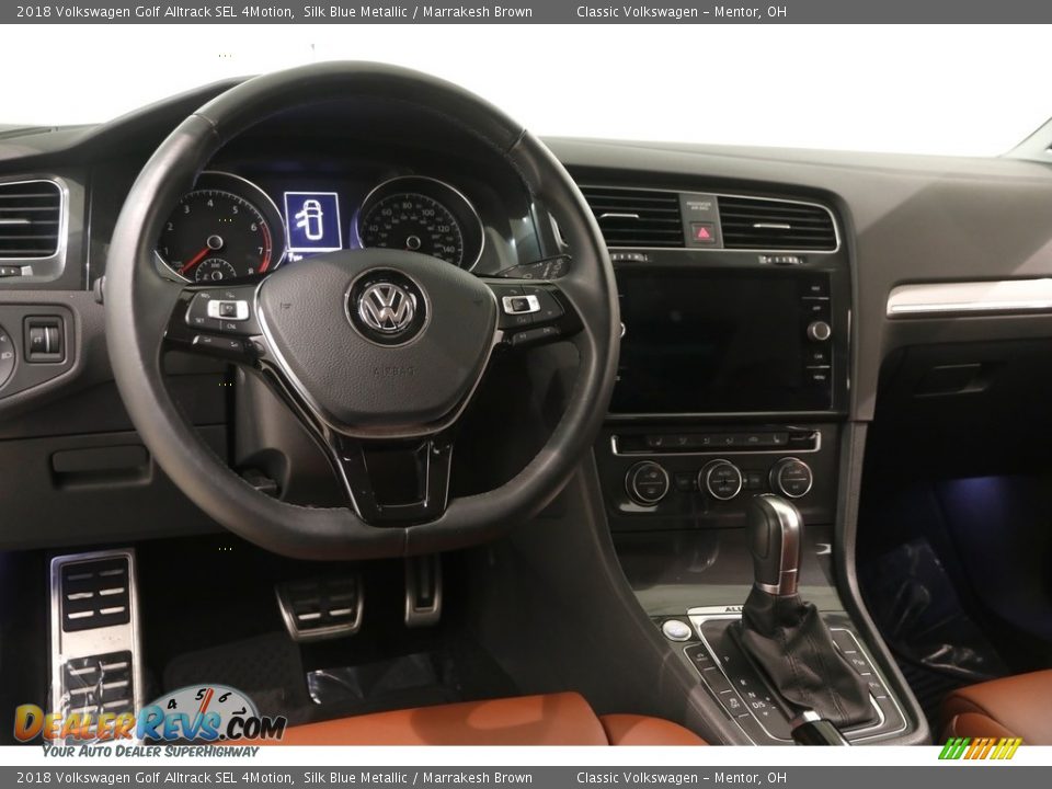 2018 Volkswagen Golf Alltrack SEL 4Motion Silk Blue Metallic / Marrakesh Brown Photo #6