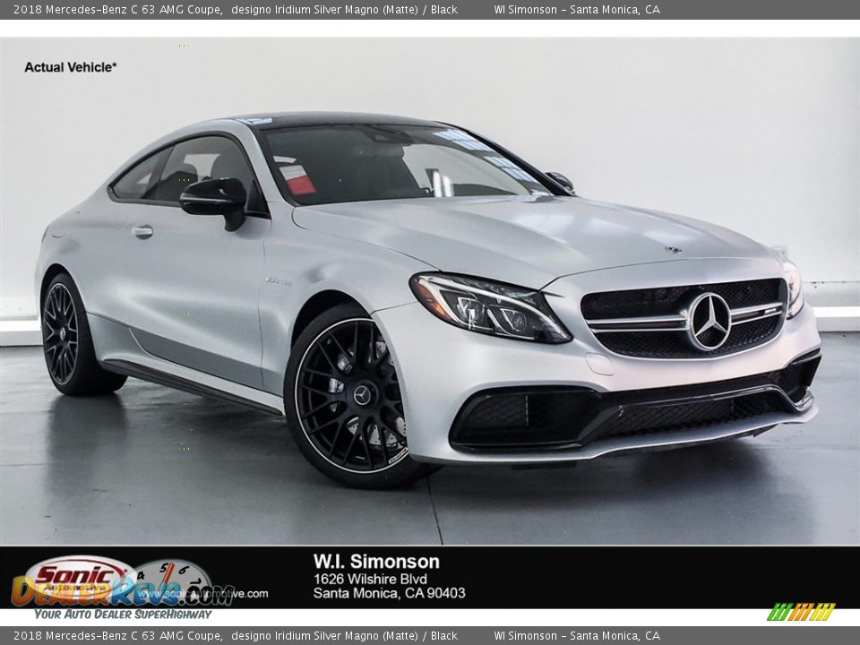 2018 Mercedes-Benz C 63 AMG Coupe designo Iridium Silver Magno (Matte) / Black Photo #1