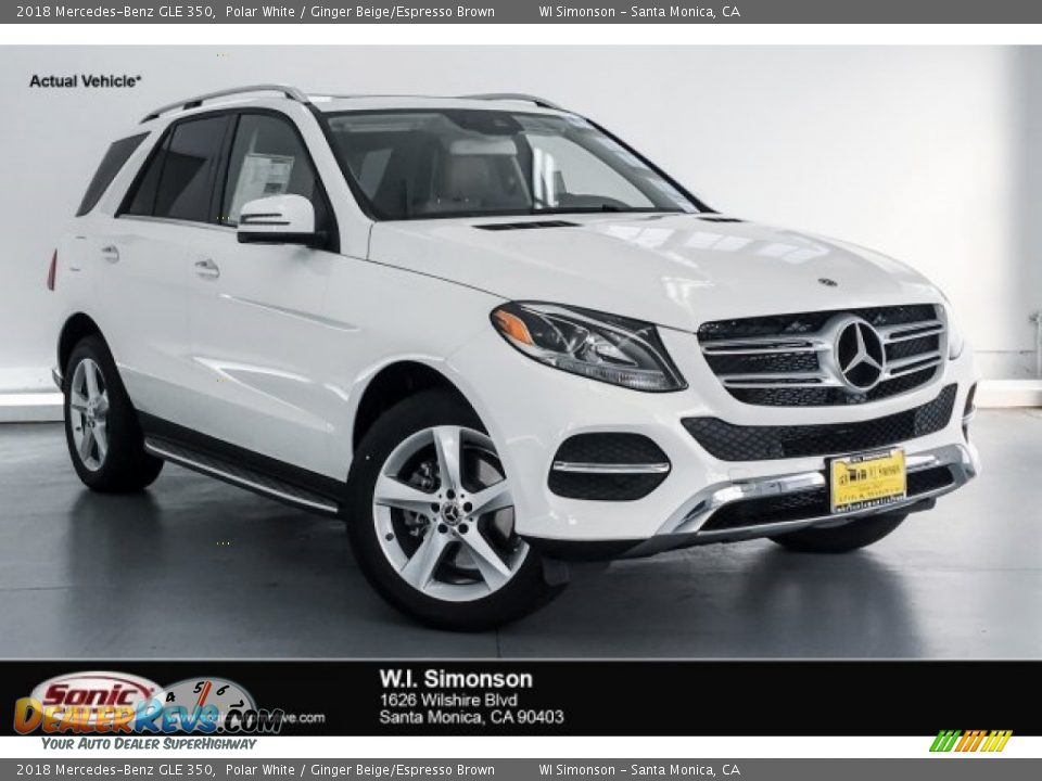 2018 Mercedes-Benz GLE 350 Polar White / Ginger Beige/Espresso Brown Photo #1