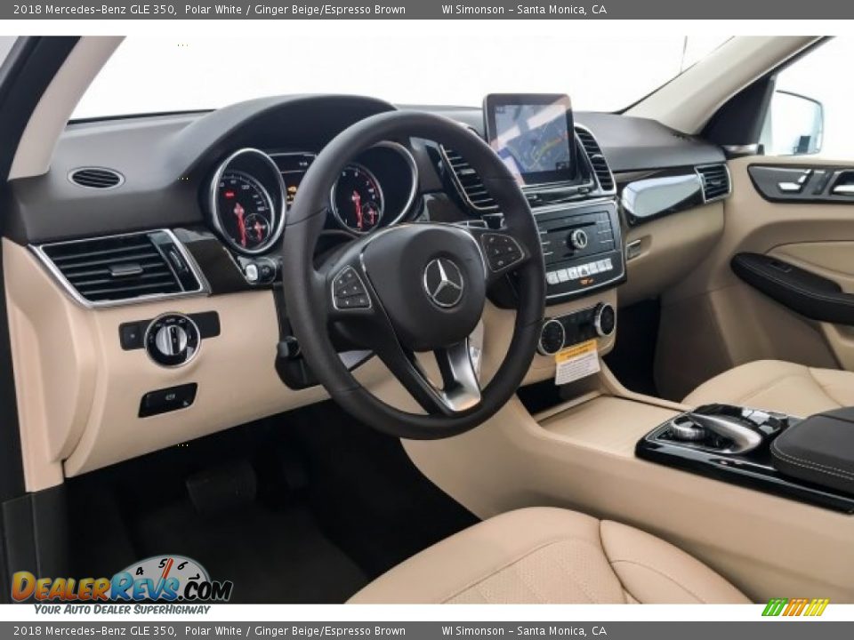 2018 Mercedes-Benz GLE 350 Polar White / Ginger Beige/Espresso Brown Photo #4