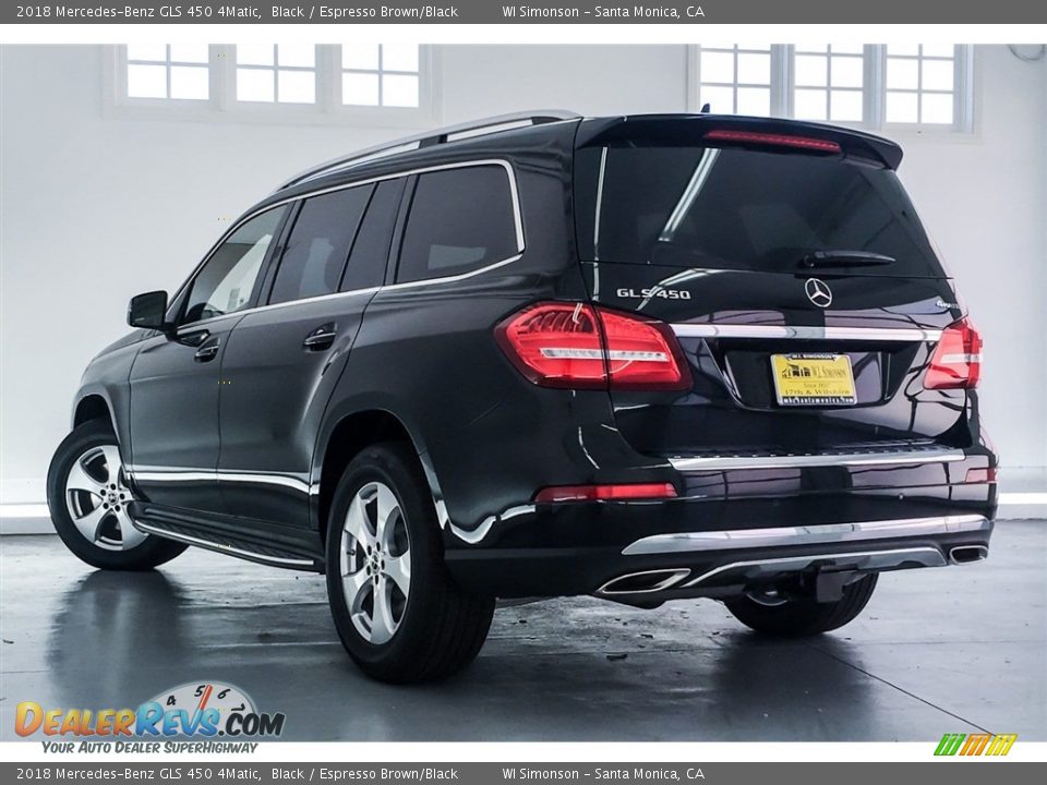 2018 Mercedes-Benz GLS 450 4Matic Black / Espresso Brown/Black Photo #2