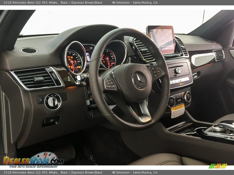 2018 Mercedes-Benz GLS 450 4Matic Black / Espresso Brown/Black Photo #4
