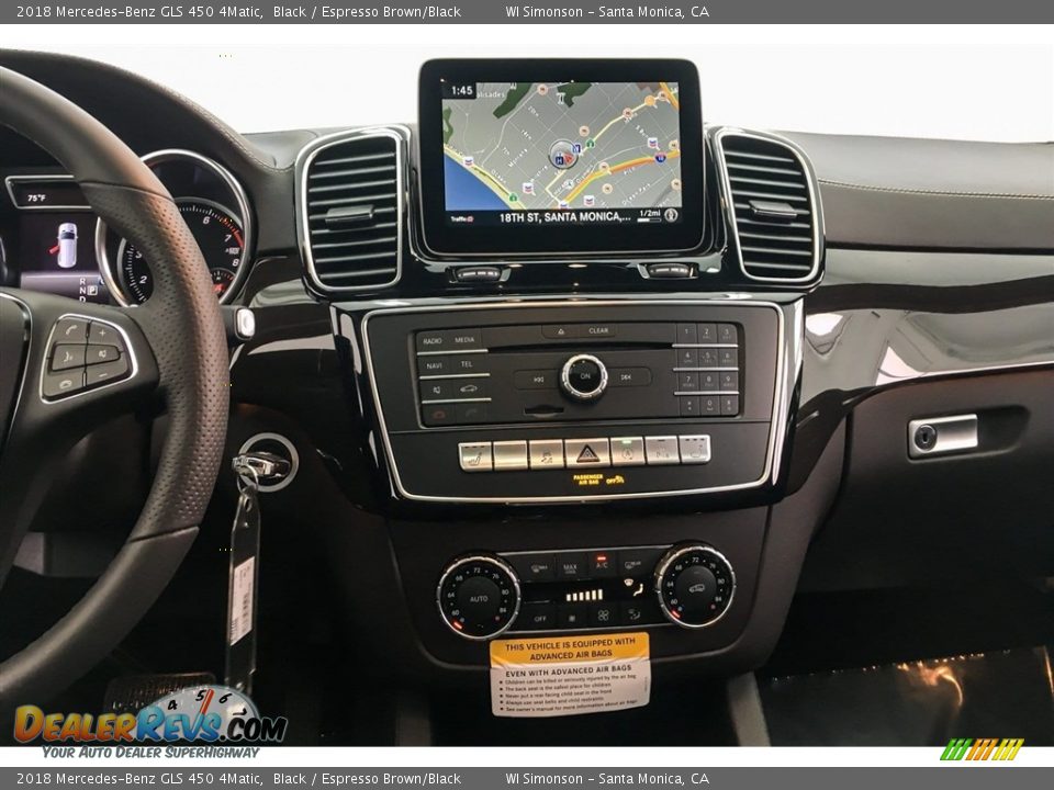 2018 Mercedes-Benz GLS 450 4Matic Black / Espresso Brown/Black Photo #6