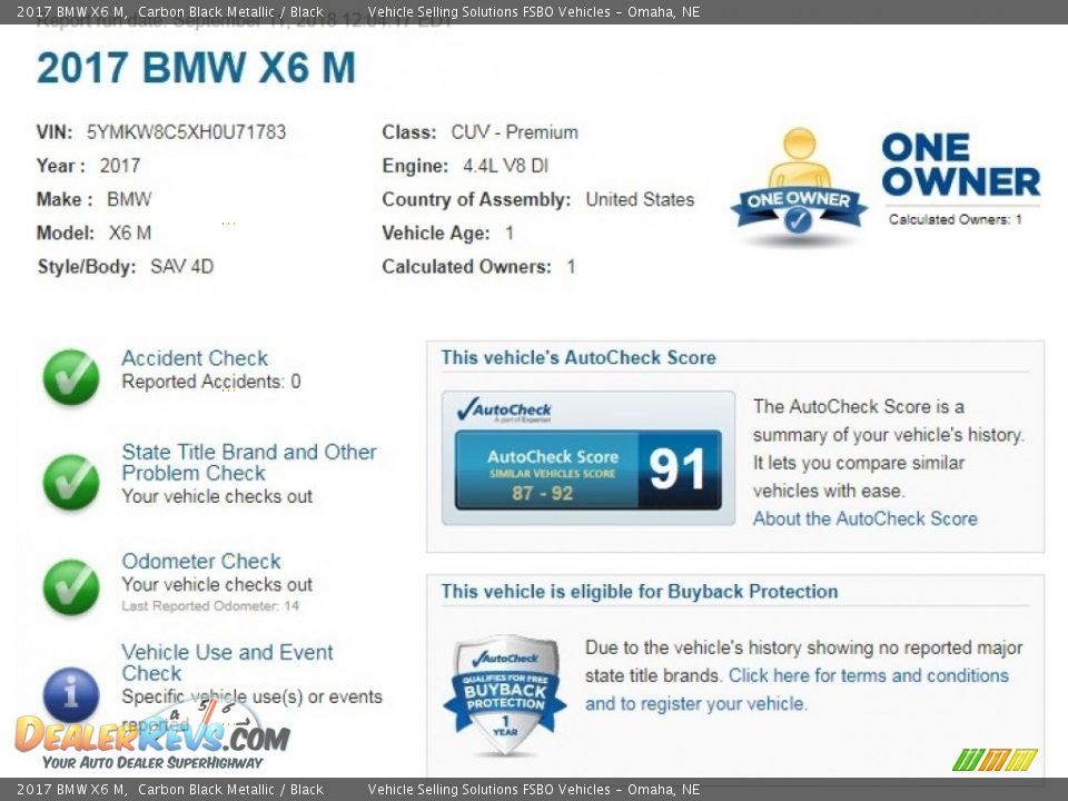 Dealer Info of 2017 BMW X6 M  Photo #2