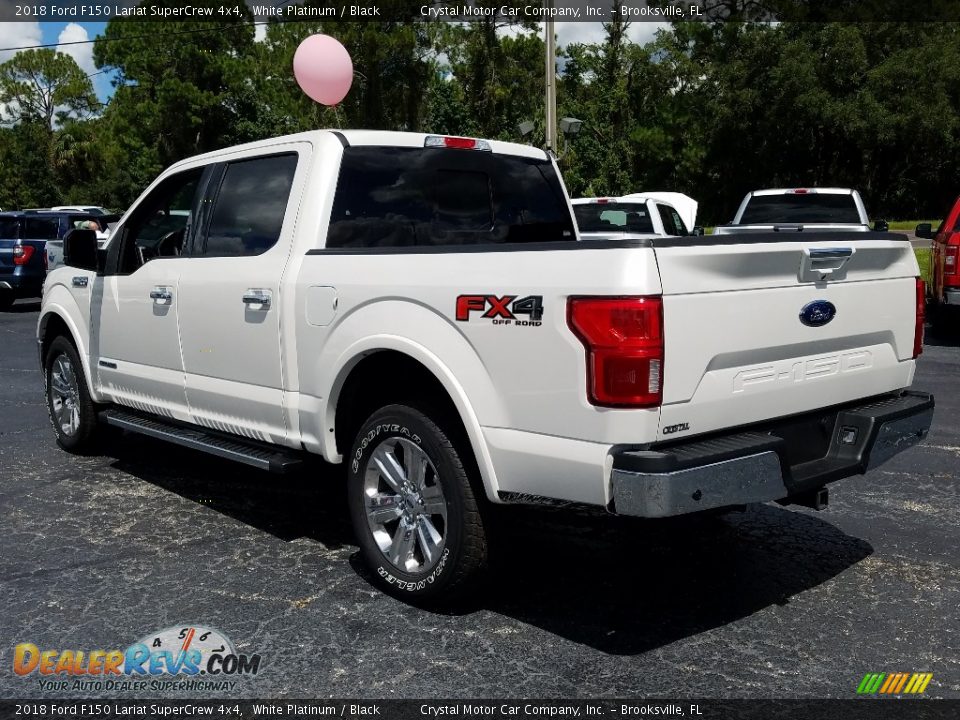 2018 Ford F150 Lariat SuperCrew 4x4 White Platinum / Black Photo #5