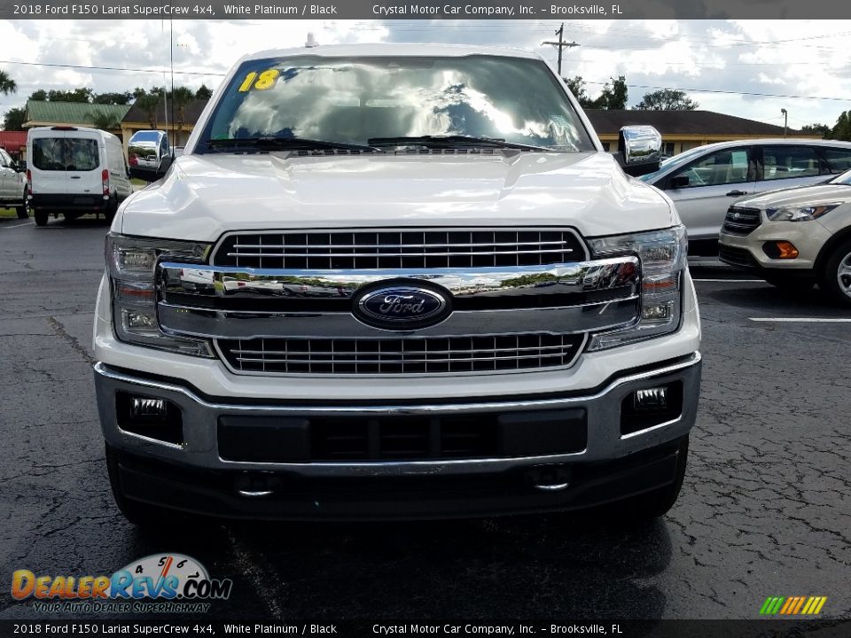2018 Ford F150 Lariat SuperCrew 4x4 White Platinum / Black Photo #8