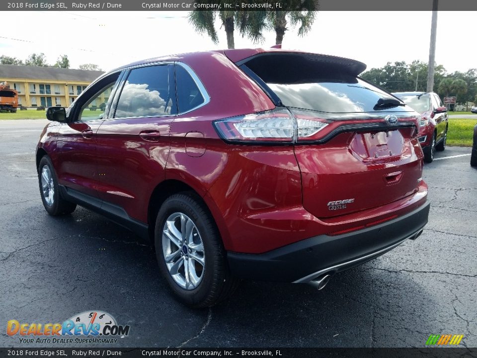 2018 Ford Edge SEL Ruby Red / Dune Photo #4