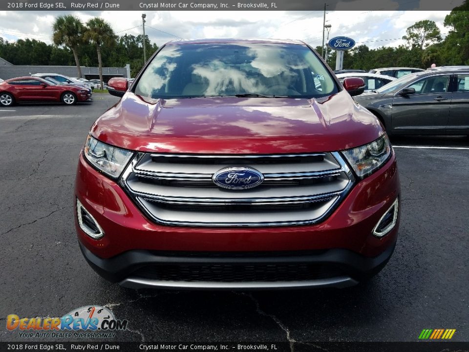 2018 Ford Edge SEL Ruby Red / Dune Photo #10
