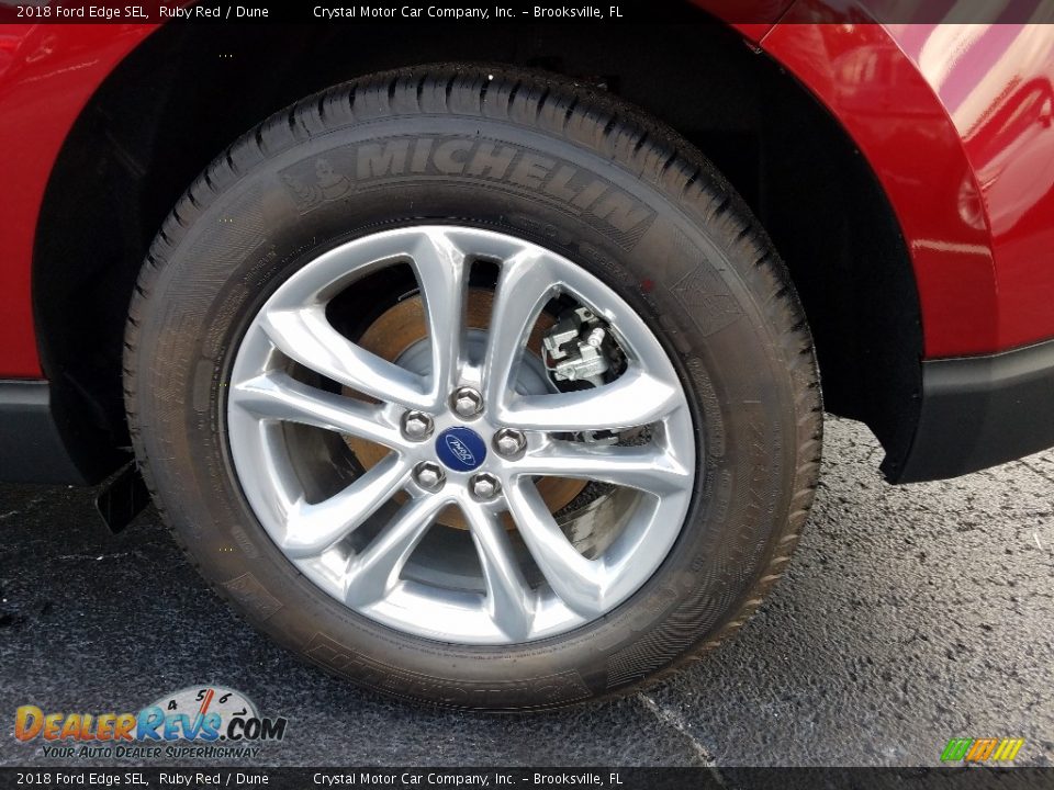 2018 Ford Edge SEL Ruby Red / Dune Photo #22