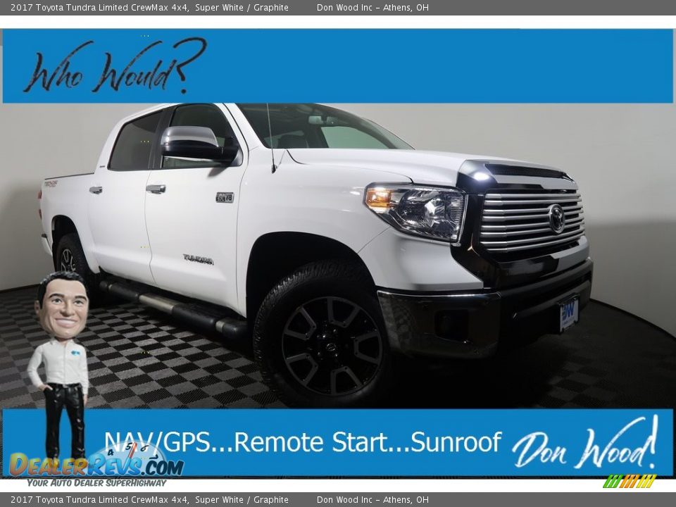 2017 Toyota Tundra Limited CrewMax 4x4 Super White / Graphite Photo #1