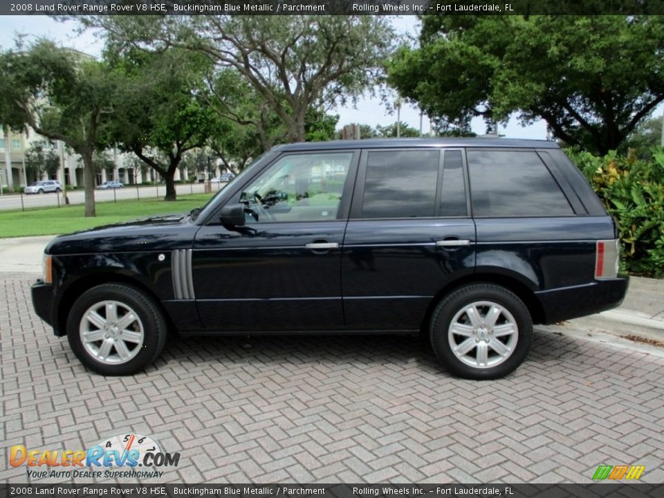 2008 Land Rover Range Rover V8 HSE Buckingham Blue Metallic / Parchment Photo #3