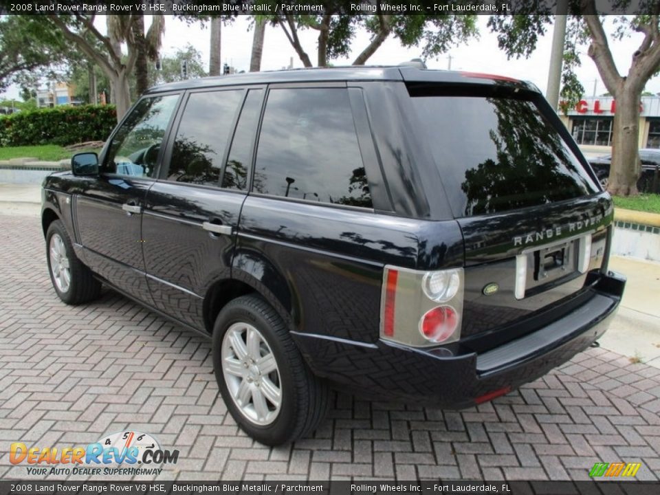 2008 Land Rover Range Rover V8 HSE Buckingham Blue Metallic / Parchment Photo #6